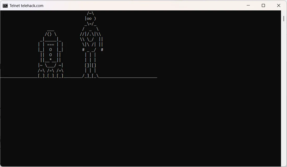 Cảnh Star Wars được hiển thị dưới dạng ASCII trong Command Prompt.