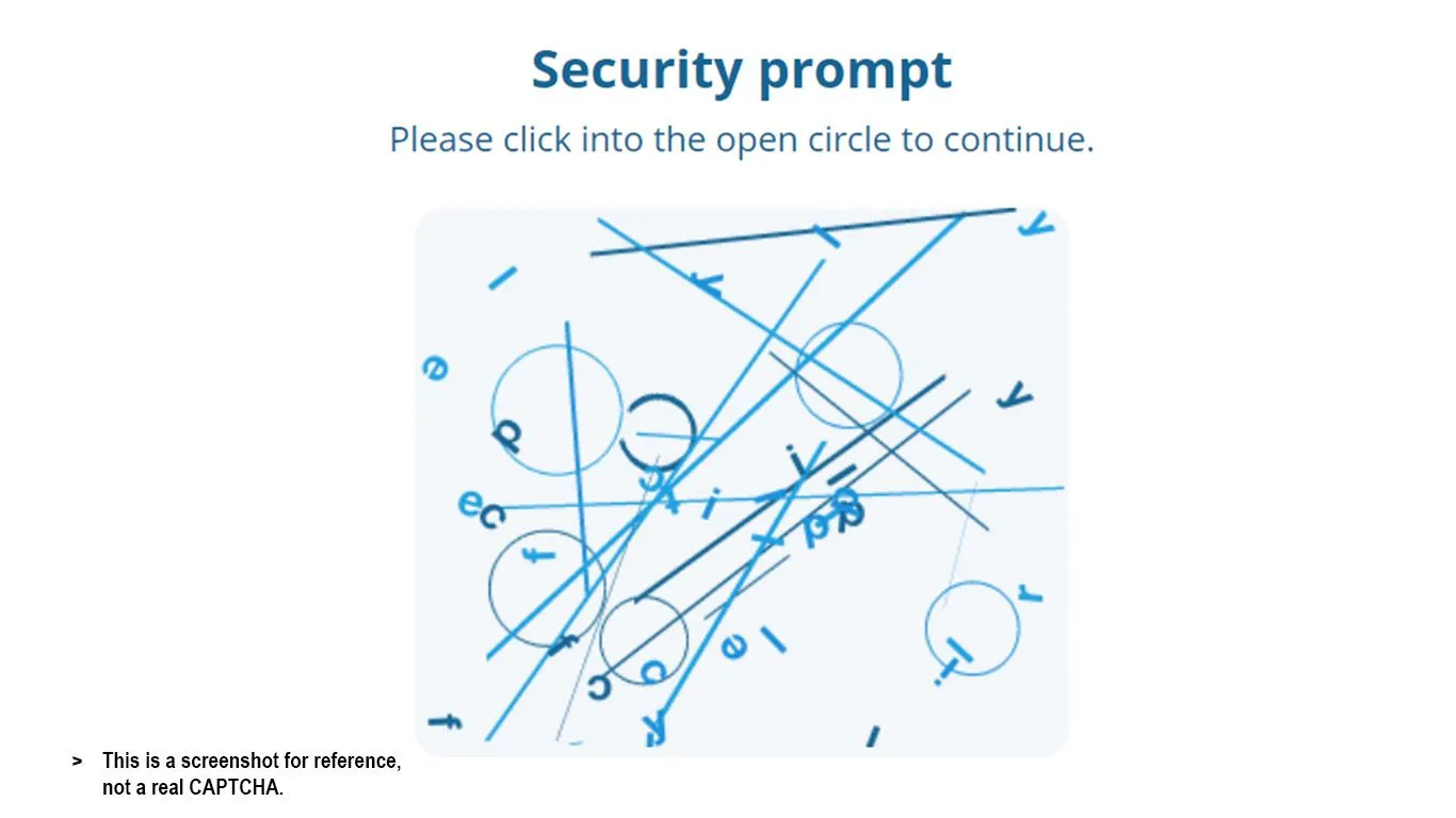 CAPTCHA hình học phức tạp với các đường kẻ và hình tròn, thử thách trí tuệ nhân tạo