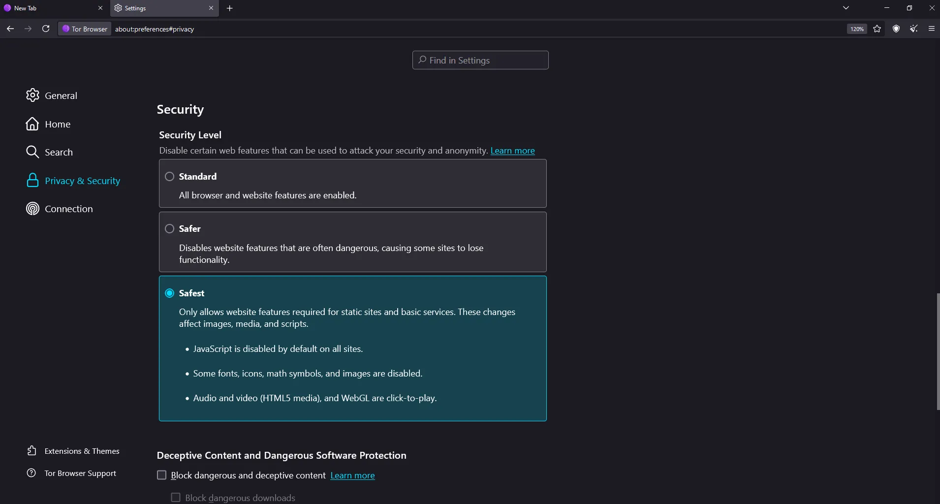 Cấu hình bảo mật Tor Browser ở mức cao nhất để duyệt Dark Web an toàn