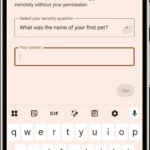 Câu hỏi bảo mật của tính năng khóa từ xa Android