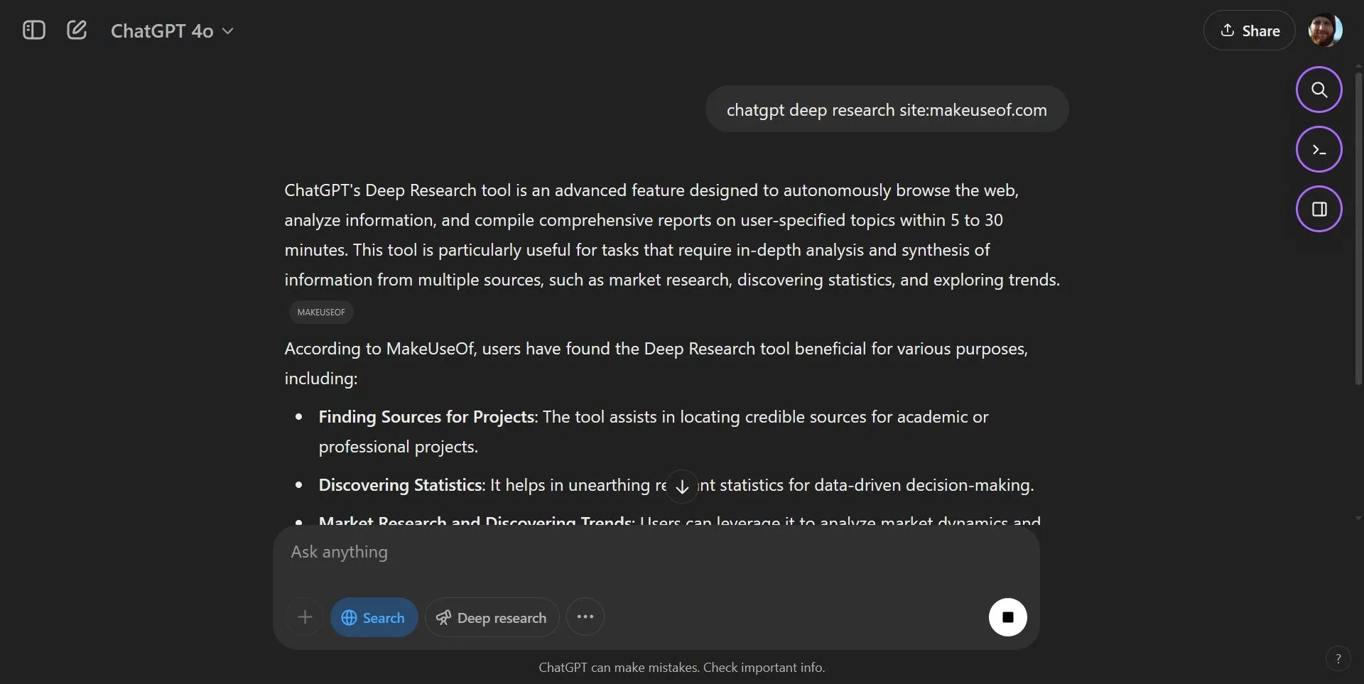 ChatGPT Search không hỗ trợ tốt các toán tử tìm kiếm nâng cao như site:.