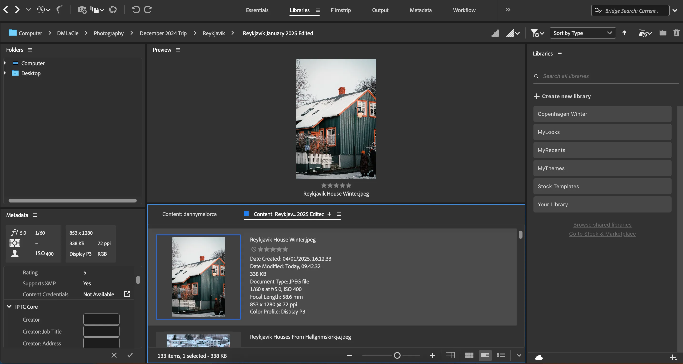 Chỉnh sửa kích thước các hình thu nhỏ khác nhau trong Adobe Bridge