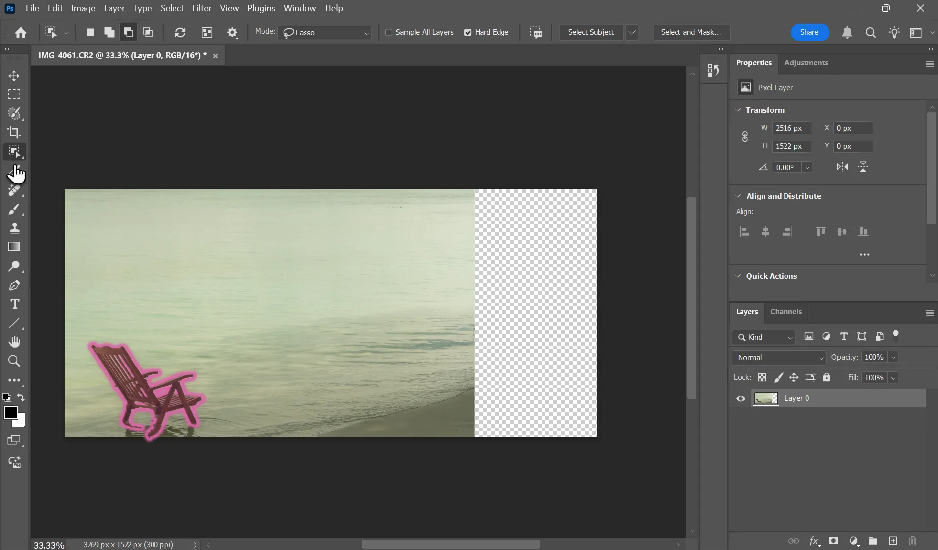 Chọn chủ thể chính trước khi áp dụng Content-Aware Scale trong Photoshop