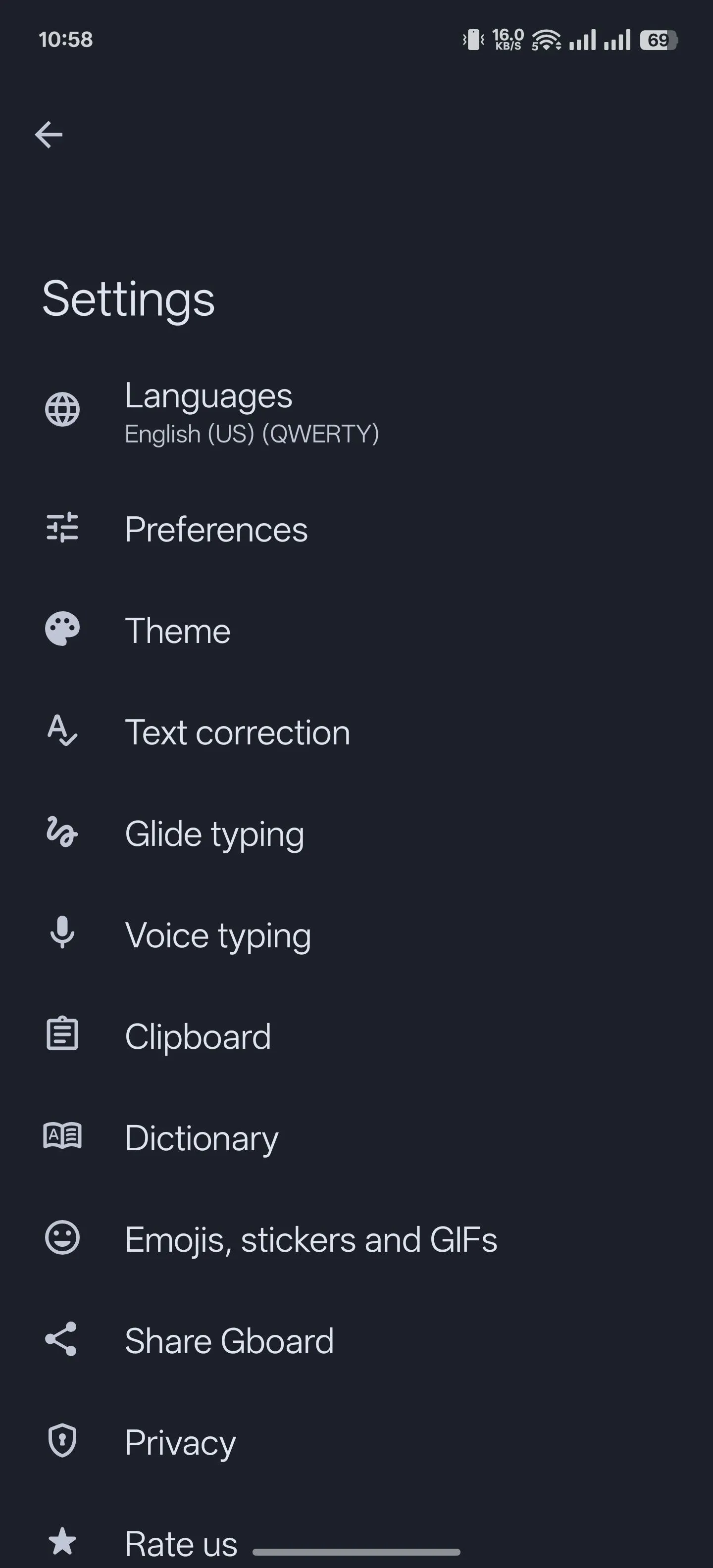 Chọn tùy chọn Bảng tạm trong cài đặt Gboard để lưu ảnh chụp màn hình.