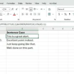 Chuyển đổi văn bản sang định dạng câu trong Excel