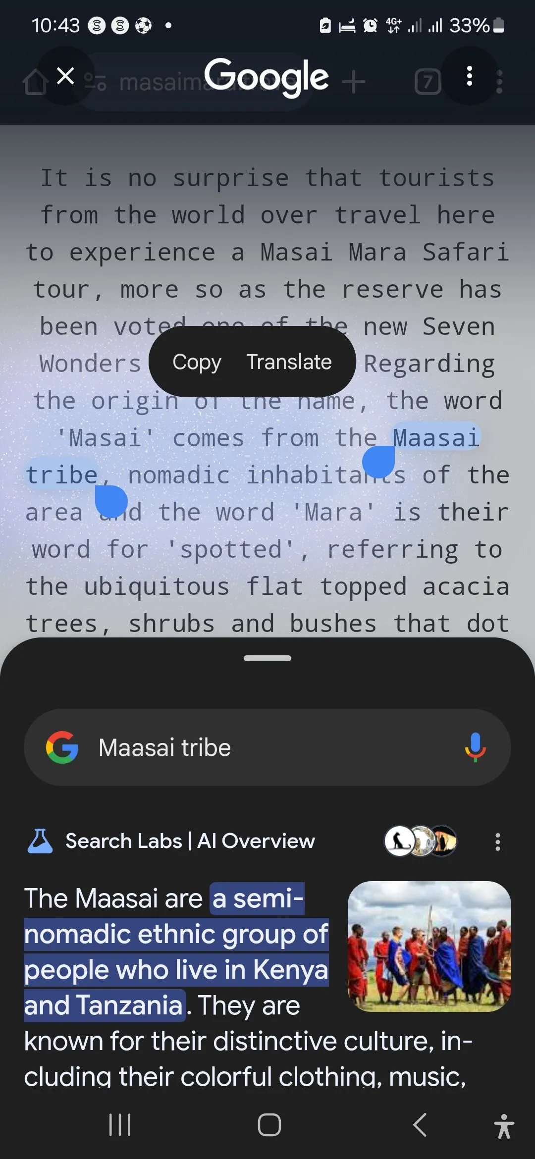 Circle to Search hiển thị thông tin bổ sung khi khoanh vùng văn bản