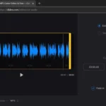 Công cụ cắt âm thanh Clideo với tùy chọn fade in fade out trong trình duyệt.