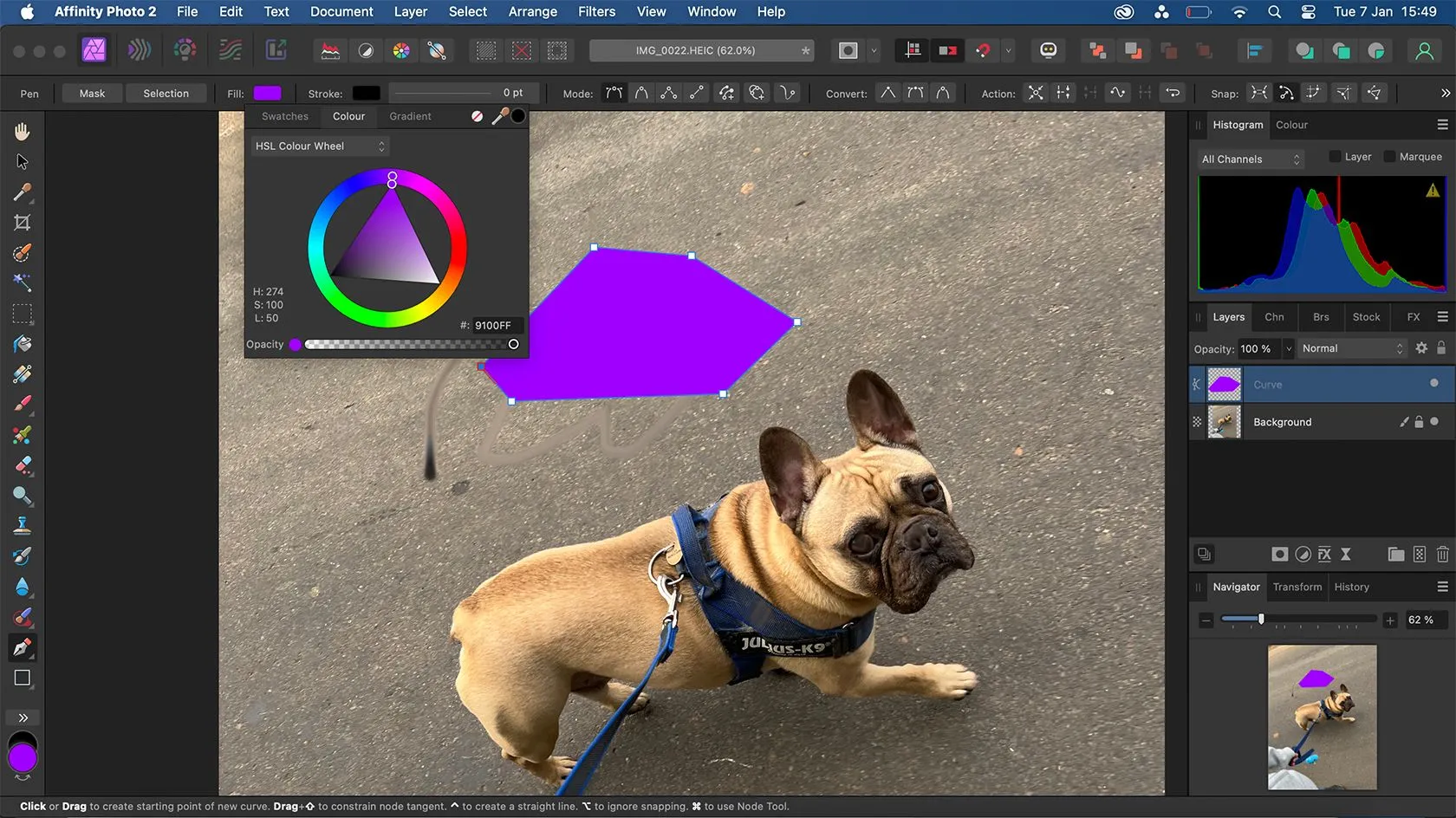 Công cụ Pen của Affinity Photo