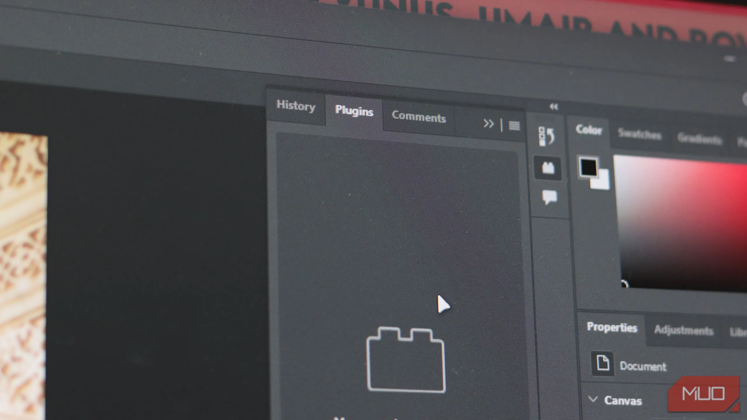 Cửa sổ Plugin trong Adobe Photoshop hiển thị các tiện ích mở rộng có sẵn để tăng cường chức năng
