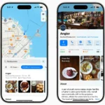 Danh sách nhà hàng Michelin Guide trên Apple Maps với các biểu tượng và thông tin chi tiết
