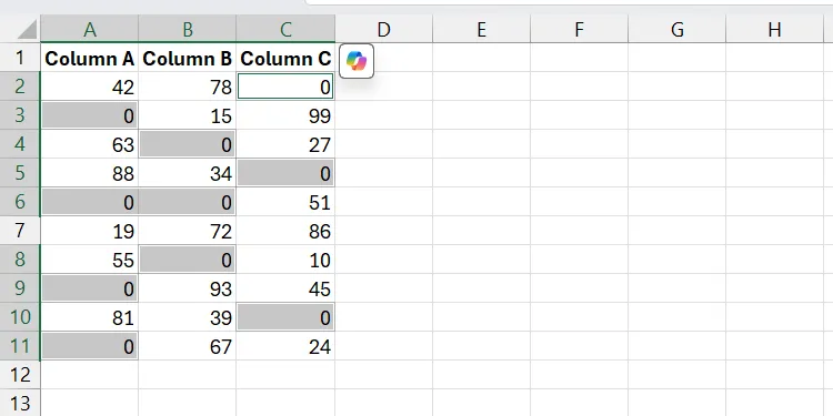 Điền giá trị vào các ô trống bằng tính năng Go to Special trong Excel