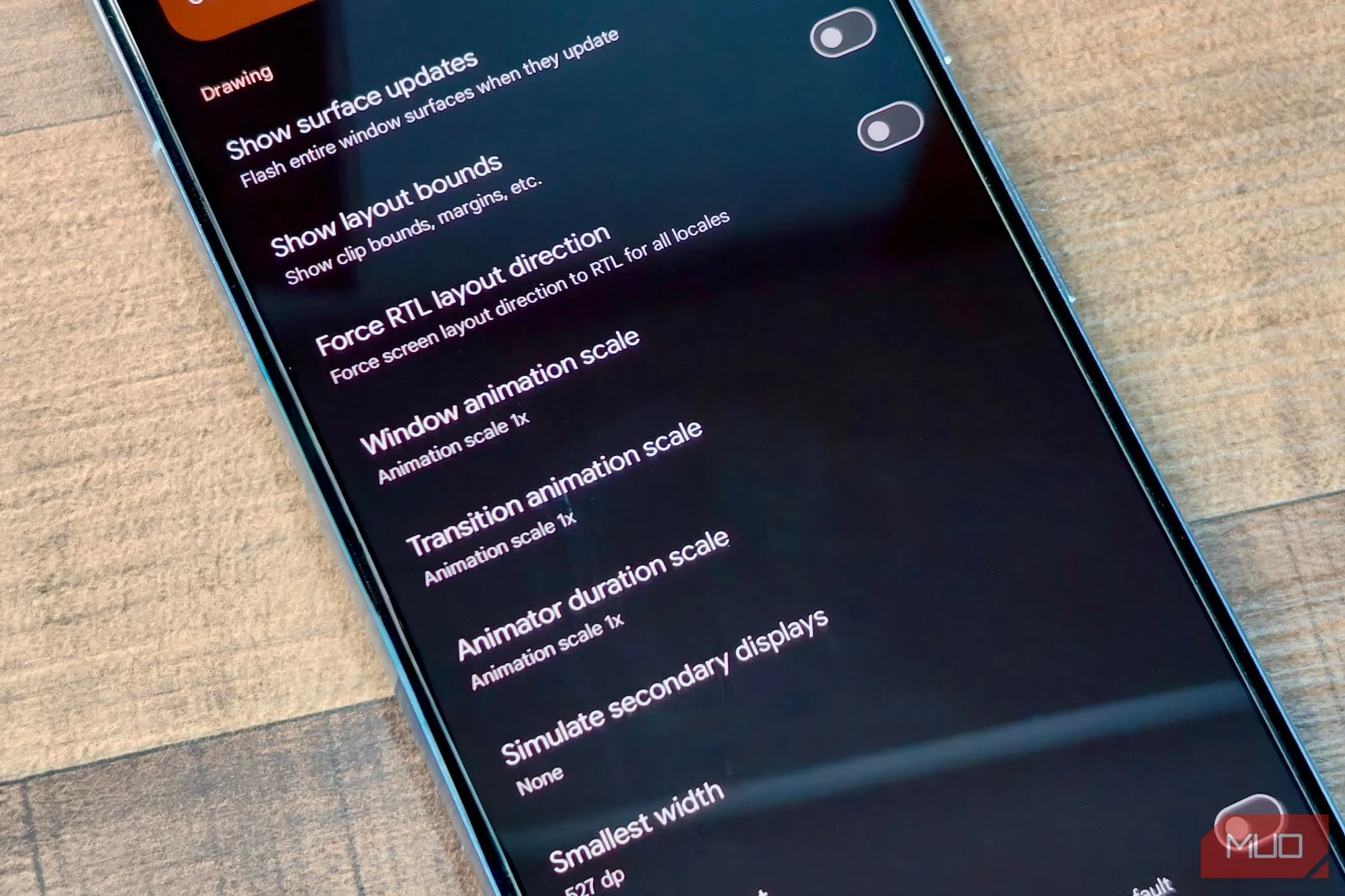 Điều chỉnh tỷ lệ hoạt ảnh hệ thống Android trong tùy chọn nhà phát triển
