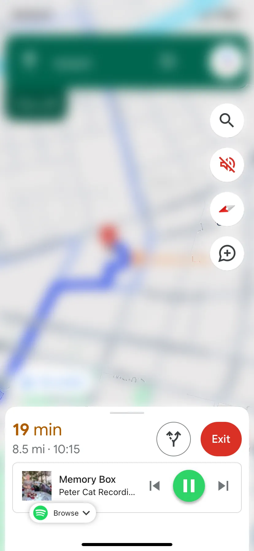 Điều khiển phát nhạc Spotify tích hợp trong Google Maps trên iOS