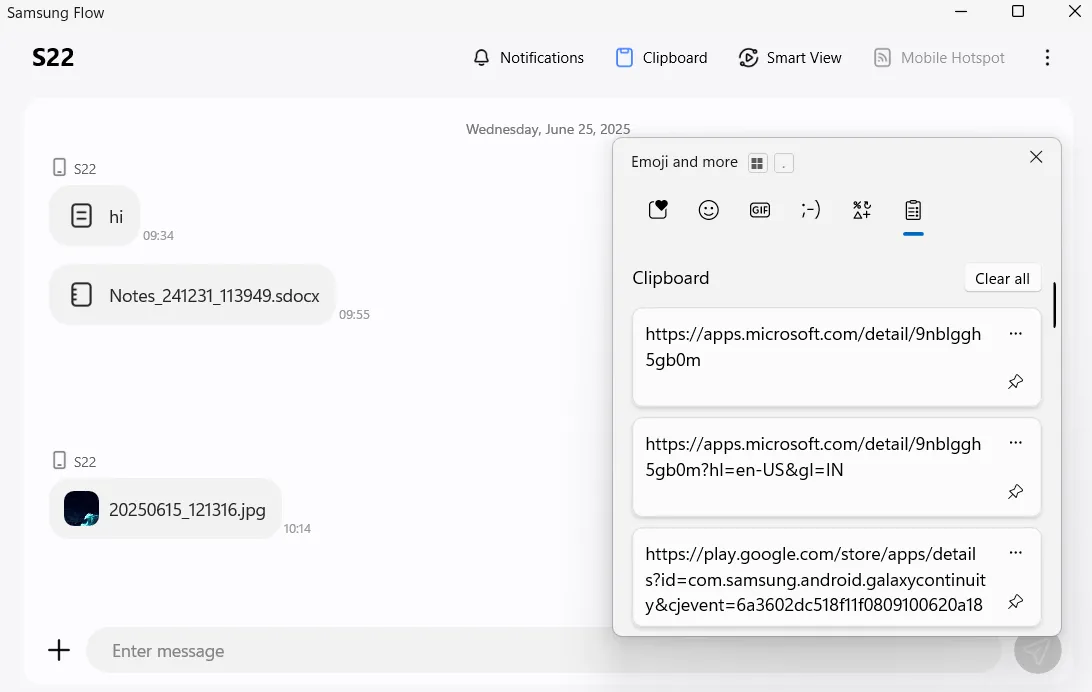 Đồng bộ khay nhớ tạm (Clipboard) trên Samsung Flow Windows
