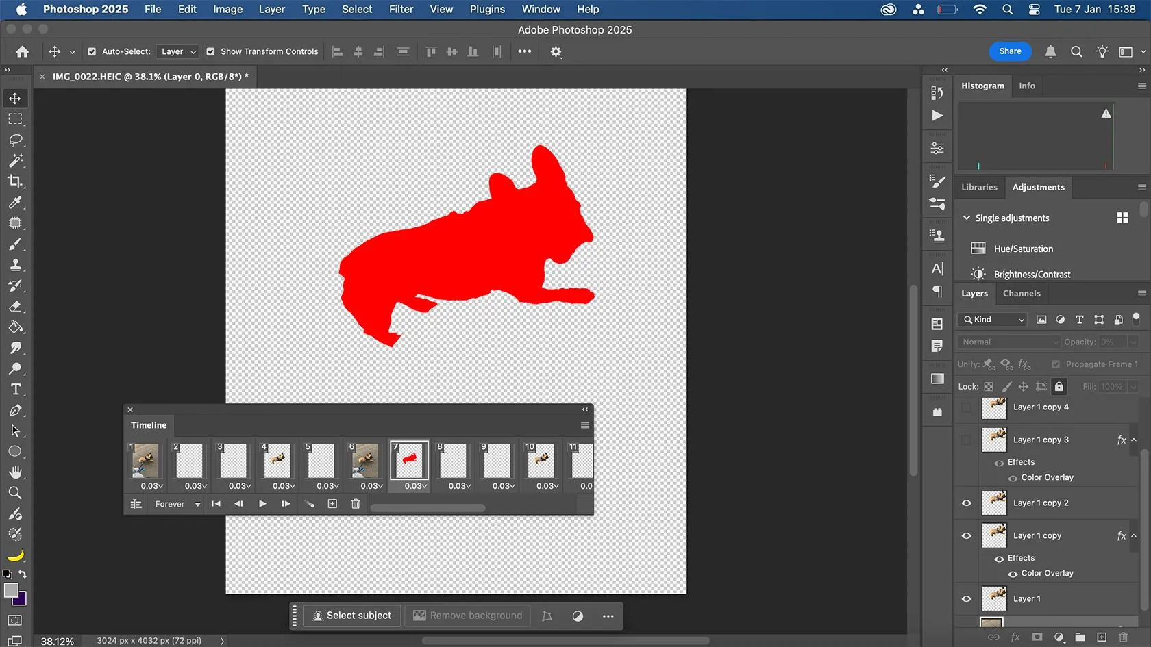 Dòng thời gian hoạt hình trong Photoshop