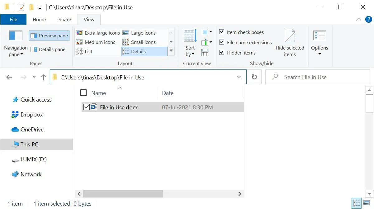 Đường dẫn tệp trong thanh địa chỉ của Windows File Explorer