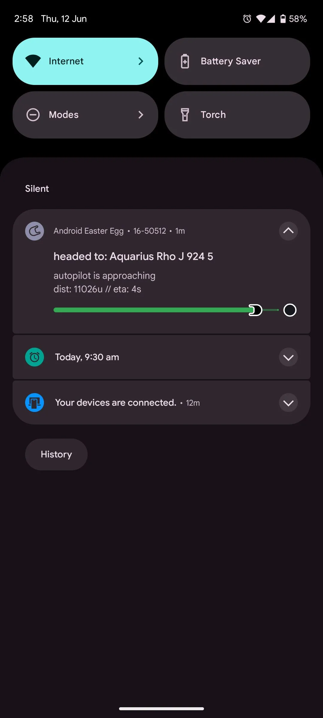 Easter Egg Android 16 hiển thị thông báo Live Updates