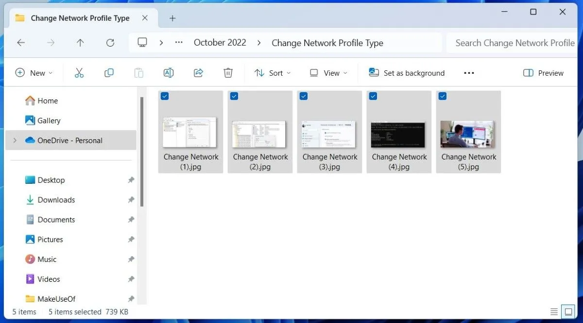 File Explorer hiển thị hình ảnh có tên tương tự để đổi tên hàng loạt