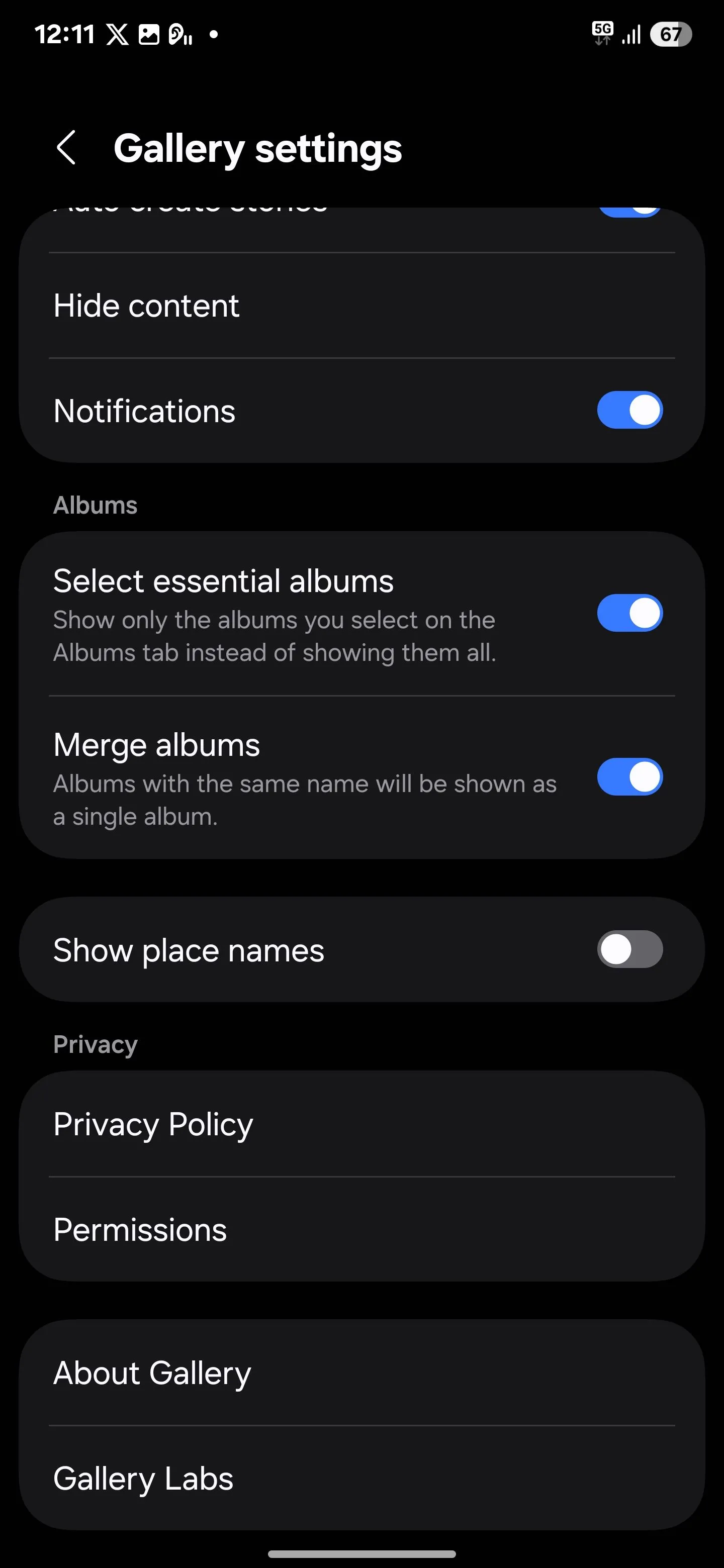 Gallery Labs đã được bật trên thiết bị Samsung Galaxy