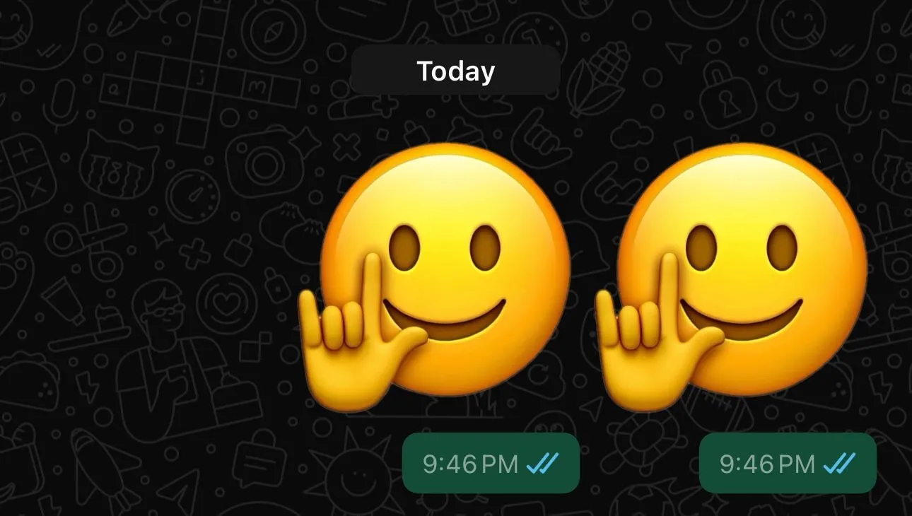 Genmoji được gửi dưới dạng sticker trong ứng dụng WhatsApp