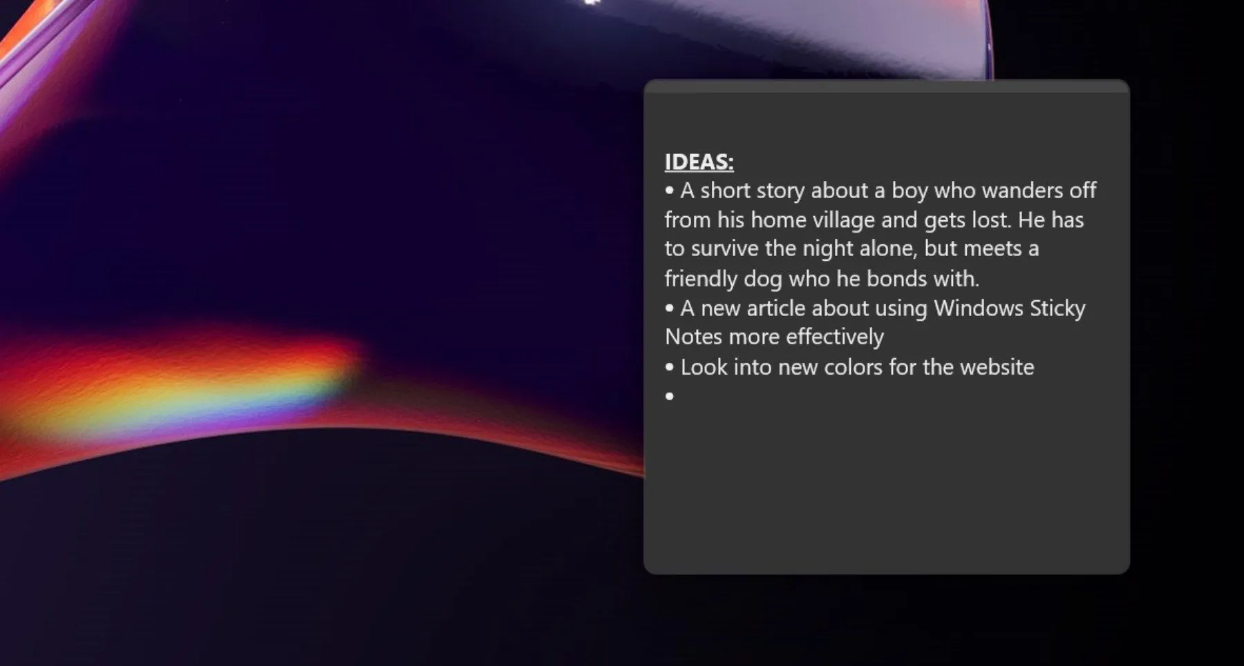 Ghi chú ý tưởng sử dụng Sticky Notes trên Windows