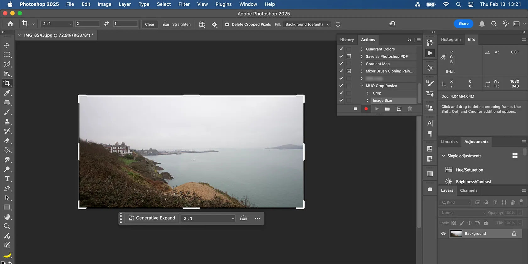 Ghi lại Action Photoshop mới