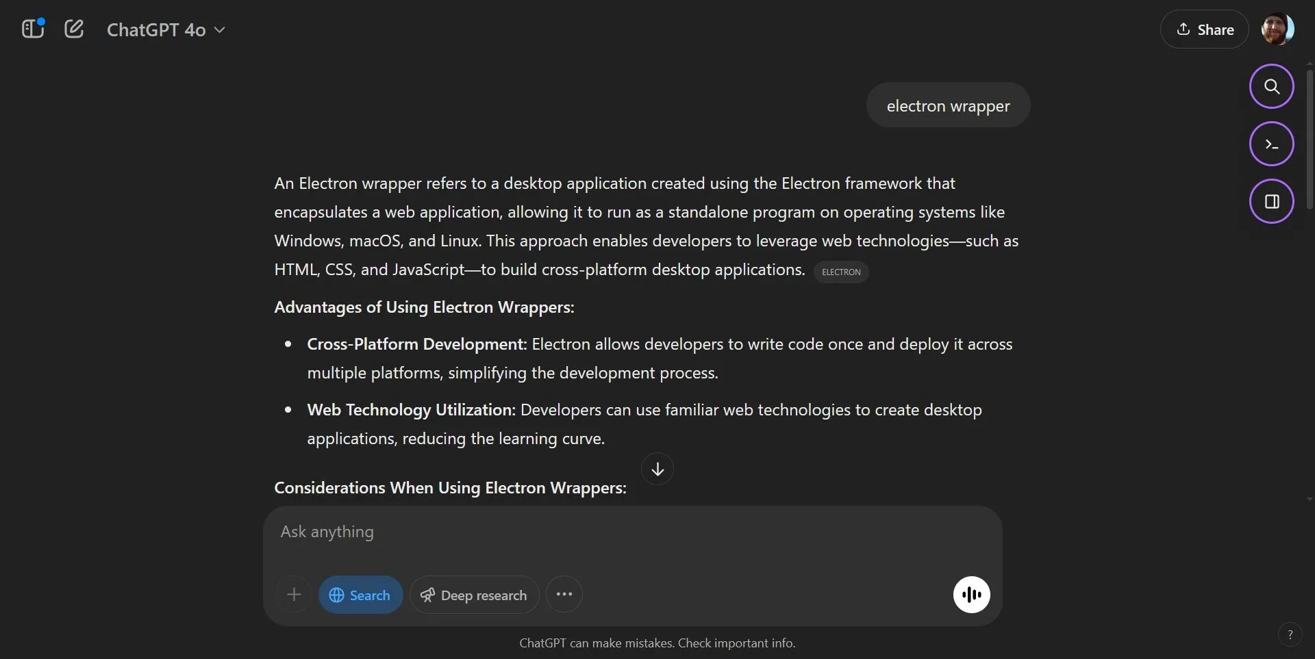 Giải thích chi tiết về Electron wrappers bằng ChatGPT Search.