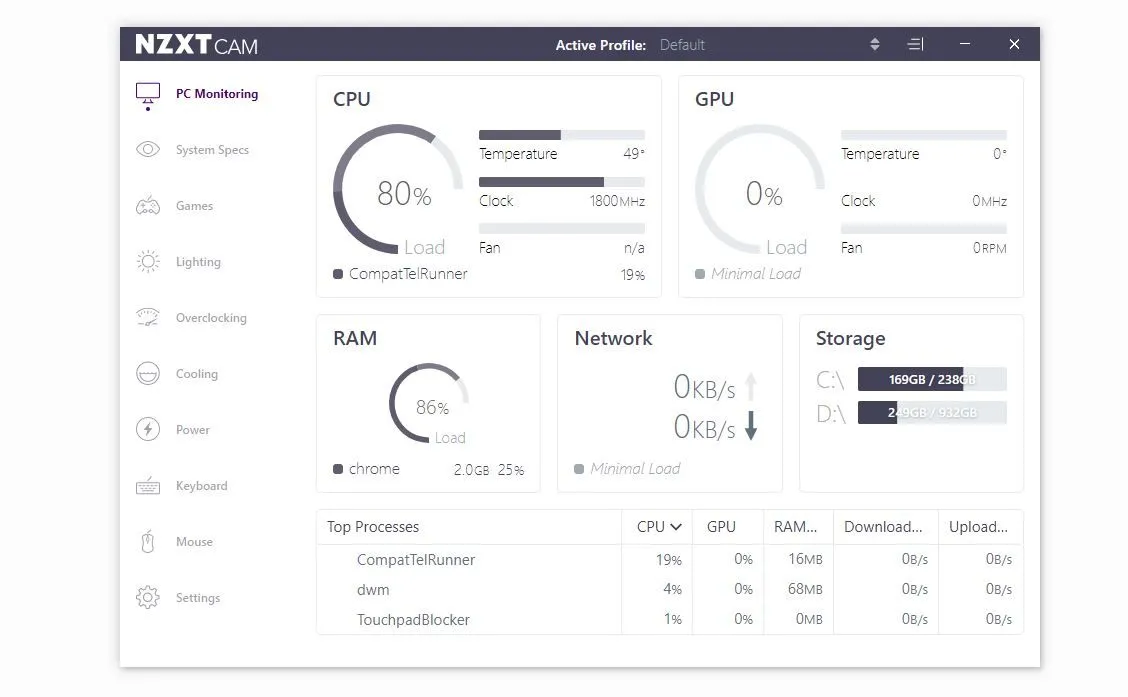 Giám sát nhiệt độ CPU và GPU bằng phần mềm NZXT CAM