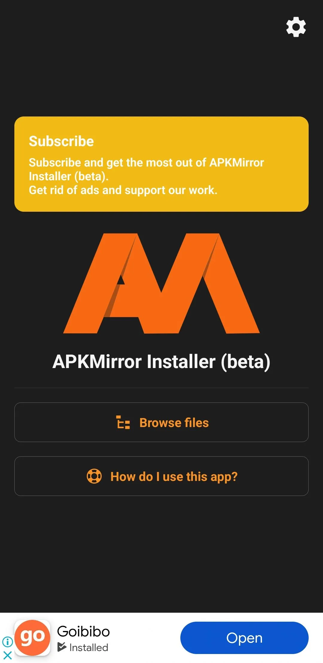 Giao diện APKMirror Installer trên điện thoại Android hỗ trợ cài đặt file APK
