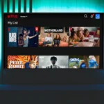 Giao diện Apple TV hiển thị mục Continue Watching và Watchlist với nội dung Netflix đã tích hợp