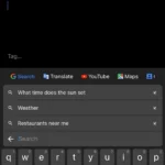 Giao diện bàn phím Gboard tích hợp các dịch vụ của Google như tìm kiếm, bản đồ và dịch thuật.