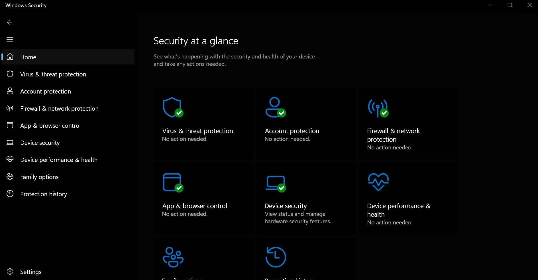 Giao diện bảo mật Windows Defender trên laptop
