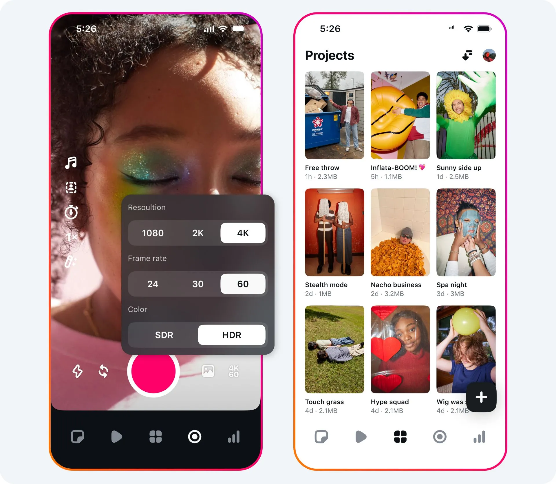 Giao diện các tính năng nổi bật của ứng dụng Meta Edits