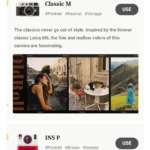 Giao diện các tùy chọn camera miễn phí và trả phí trong ứng dụng OldRoll.