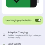 Giao diện cài đặt giới hạn sạc 80% trên Google Pixel để tối ưu tuổi thọ pin