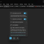 Giao diện cài đặt gõ giọng nói trên Windows 11 với các tùy chọn tùy chỉnh