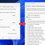 Giao diện cài đặt Hiệu ứng Hình ảnh trên Windows 11, hiển thị tùy chọn "Điều chỉnh để có hiệu suất tốt nhất" giúp tối ưu và tăng tốc hệ thống.