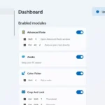 Giao diện cài đặt Microsoft PowerToys trên Windows với các tùy chọn công cụ