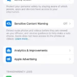 Giao diện Cài đặt Quyền riêng tư & Bảo mật trên iPhone để quản lý dữ liệu