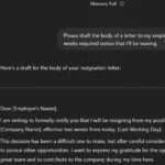 Giao diện ChatGPT đang hỗ trợ soạn thảo thư điện tử, minh họa khả năng trợ giúp viết của AI