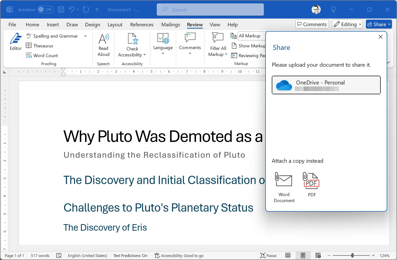 Giao diện chia sẻ và cộng tác trong Microsoft Word, cho phép làm việc nhóm và nhận phản hồi tức thì về tài liệu.