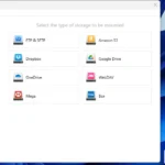 Giao diện chính CloudMounter trên Windows 11 hiển thị các tùy chọn kết nối đám mây