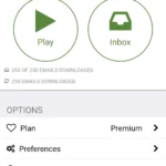 Giao diện chính ứng dụng Speaking Email hiển thị hộp thư đến và nút phát email