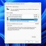 Giao diện công cụ Disk Cleanup (Dọn Đĩa) trên Windows, hiển thị các tùy chọn để giải phóng dung lượng ổ đĩa.