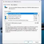 Giao diện công cụ Disk Cleanup trên Windows 11 đang hoạt động, hiển thị các tùy chọn dọn dẹp file tạm và rác hệ thống để giải phóng dung lượng ổ cứng.
