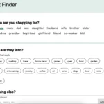 Giao diện công cụ Gift Finder của Uncommon Goods giúp tìm kiếm quà Valentine cá nhân hóa