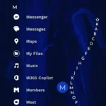 Giao diện danh sách ứng dụng theo chữ cái của Niagara Launcher