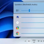 Giao diện EarTrumpet trên Windows hiển thị các thanh điều chỉnh âm lượng ứng dụng riêng lẻ.