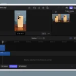 Giao diện Final Cut Pro trên iPad hiển thị timeline video và biểu tượng Live Drawing