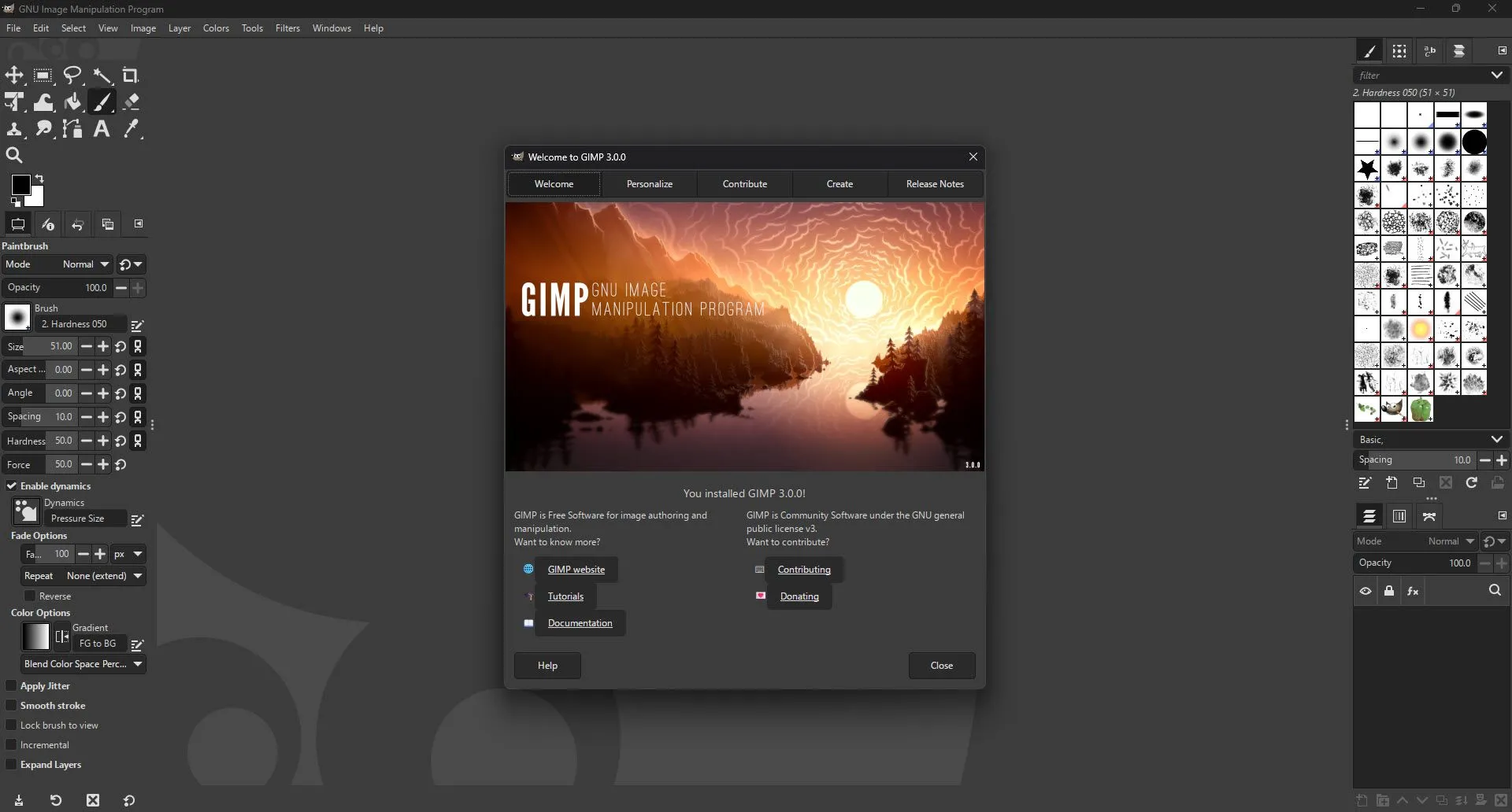 Giao diện GIMP 3.0 hiện đại với các cải tiến thiết kế